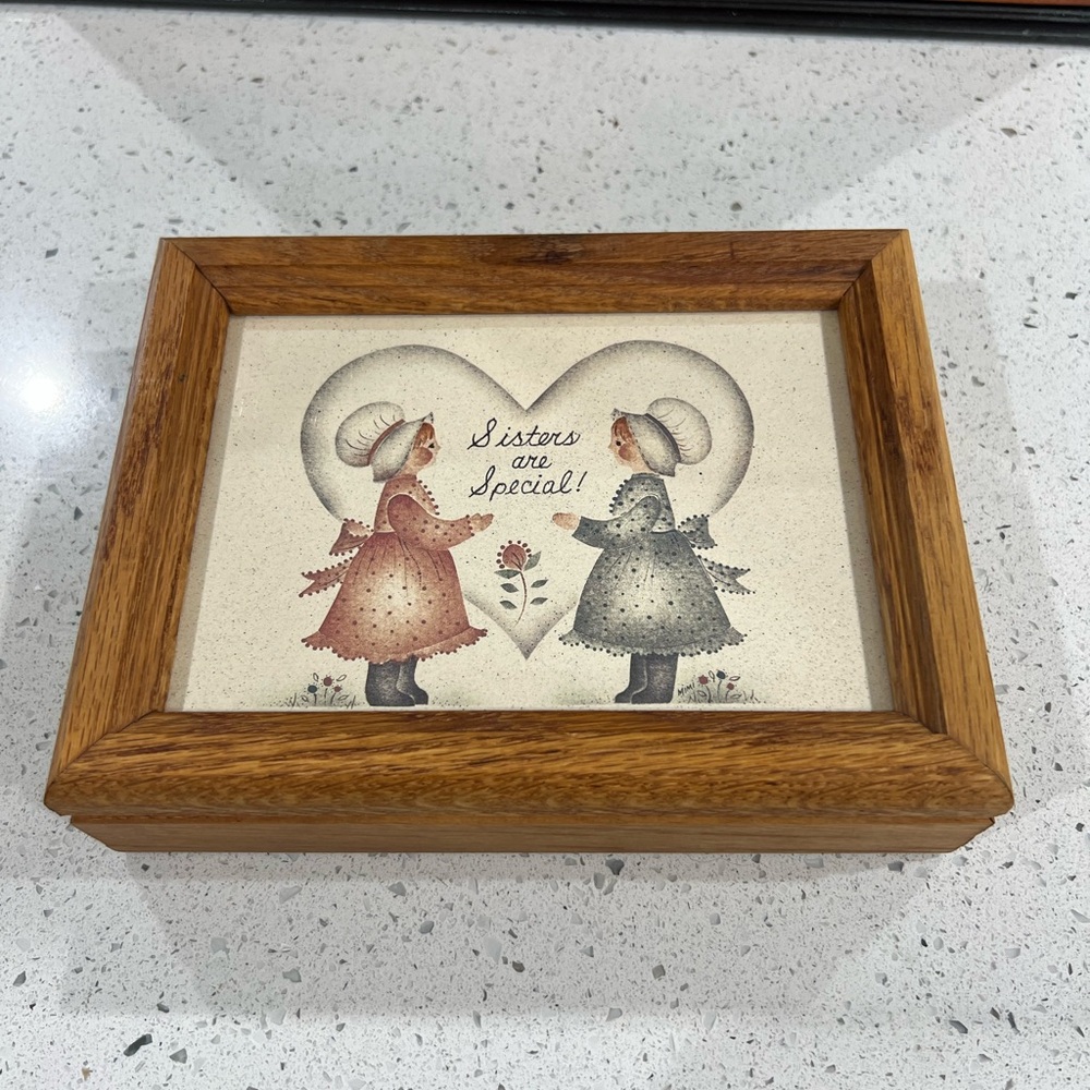 “Sisters are Special!” Charming Wooden Keepsake Box